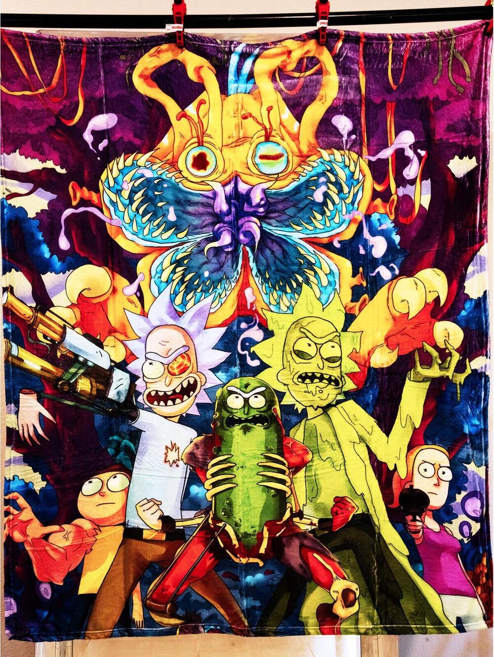 Vibrant Rick and Morty Plush Blanket 49x58
